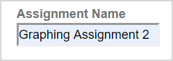 "Graphing Assignment 2" is entered as the name of the external assignment in the assignment name field.